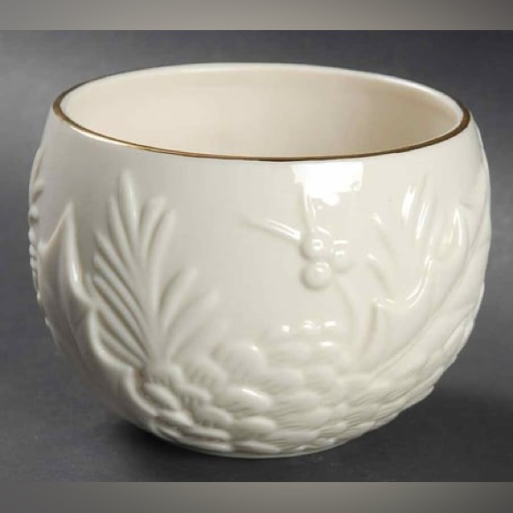 LENOX Holly and Pinecone Candle Votive